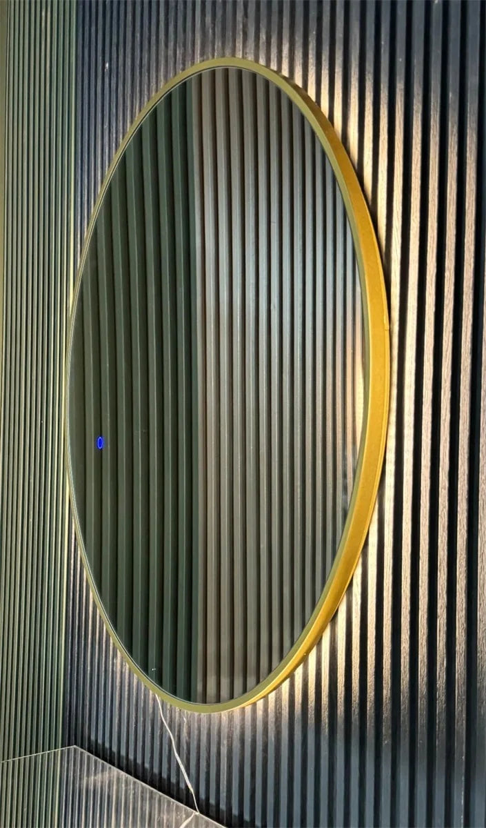 MIRROR GOLD FRAME 120X120