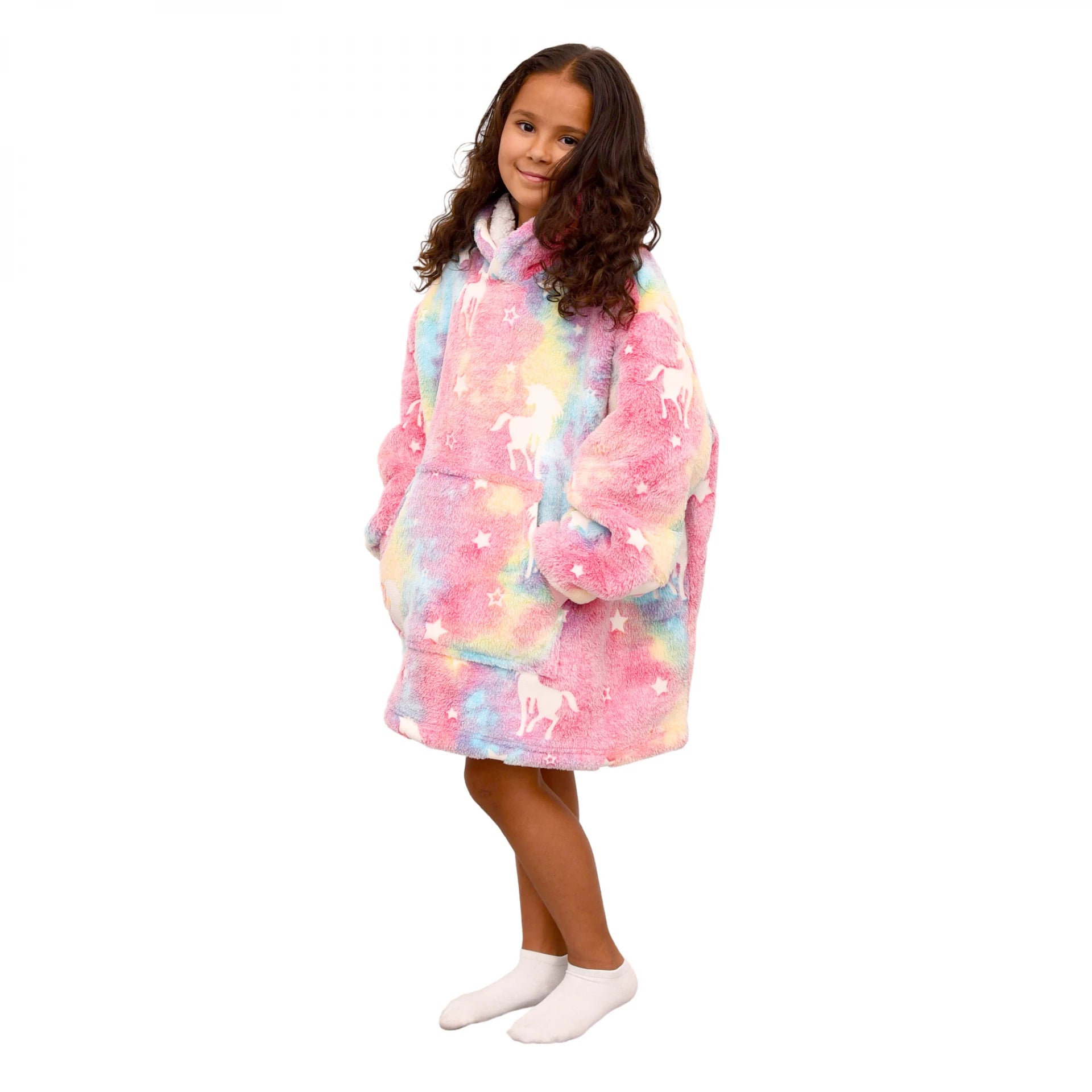Hoodiedeken unicorn multi