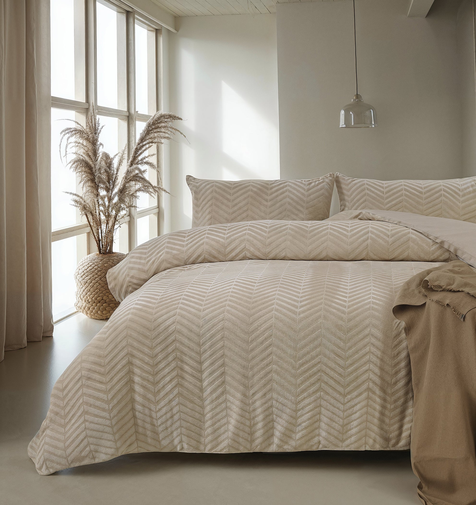 Chevron Teddy Taupe