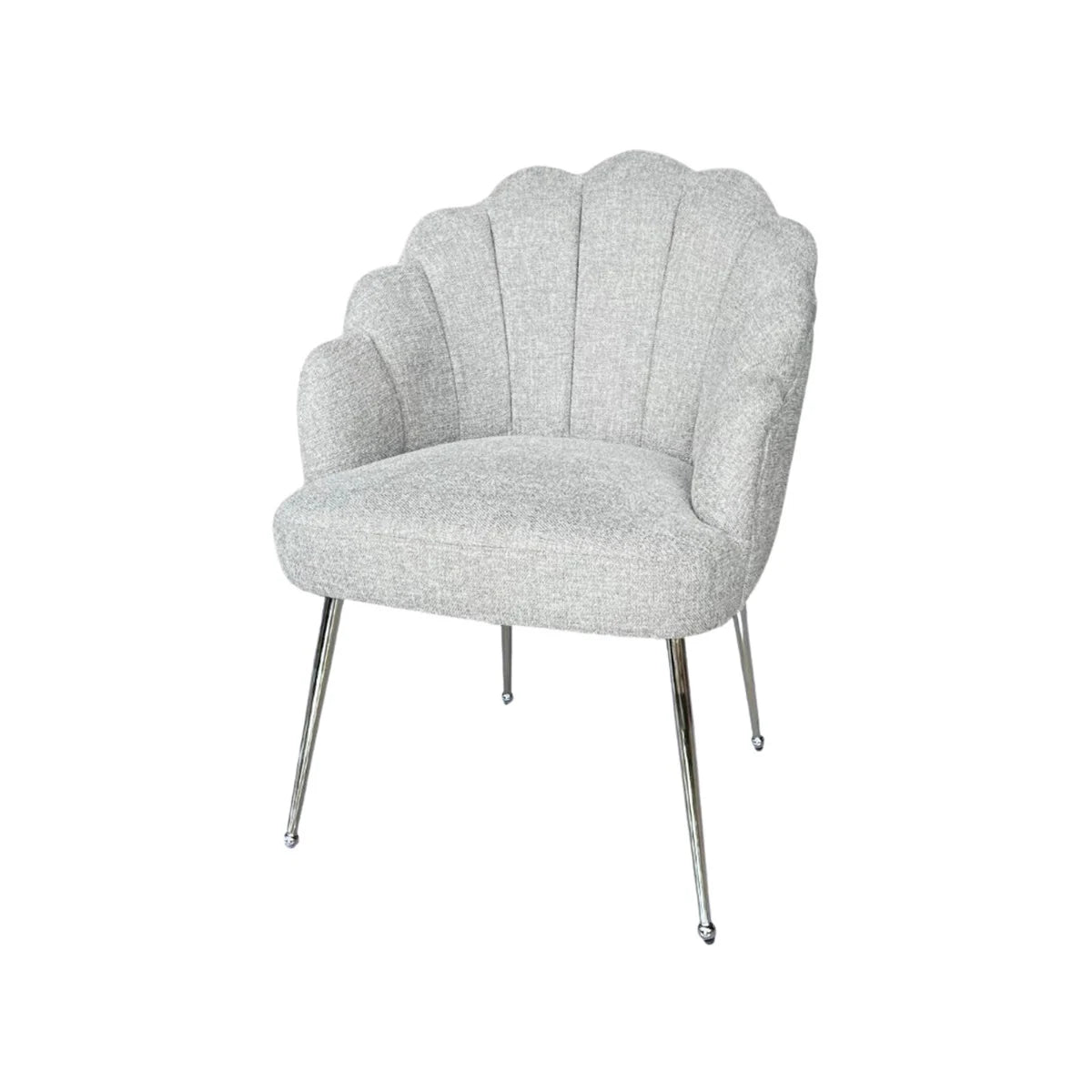 CHAISE D'ACCENT ARGENT + GRIS CLAIR TEXERE
