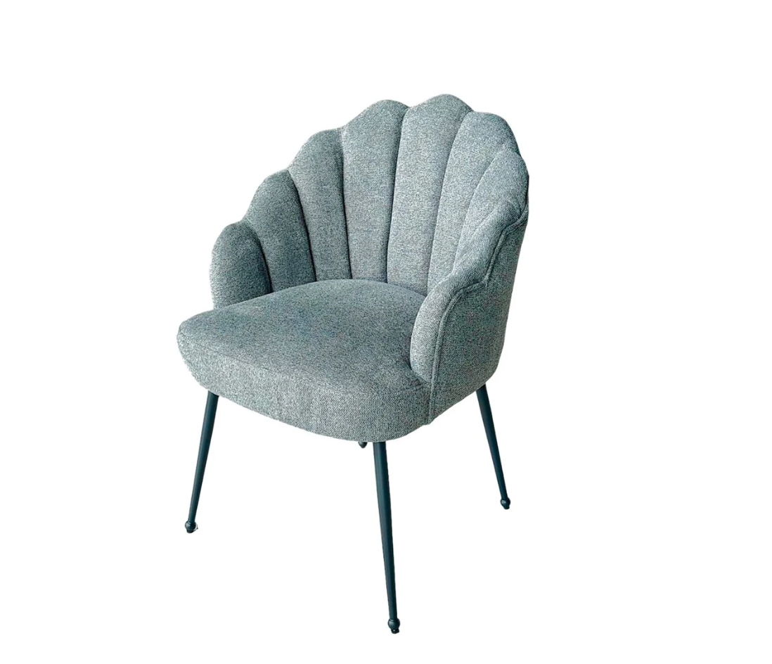 CHAISE D'ACCENT ARGENT + GRIS CLAIR TEXERE